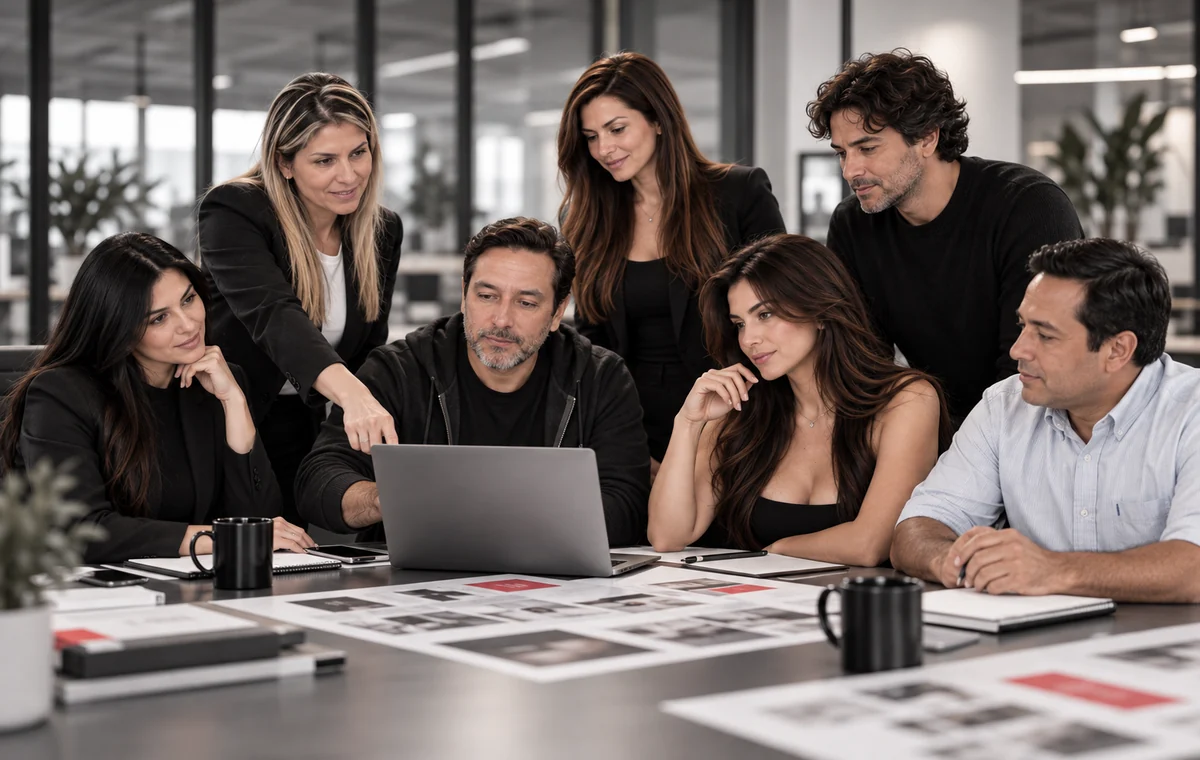 Integrantes del equipo en una reunión colaborativa